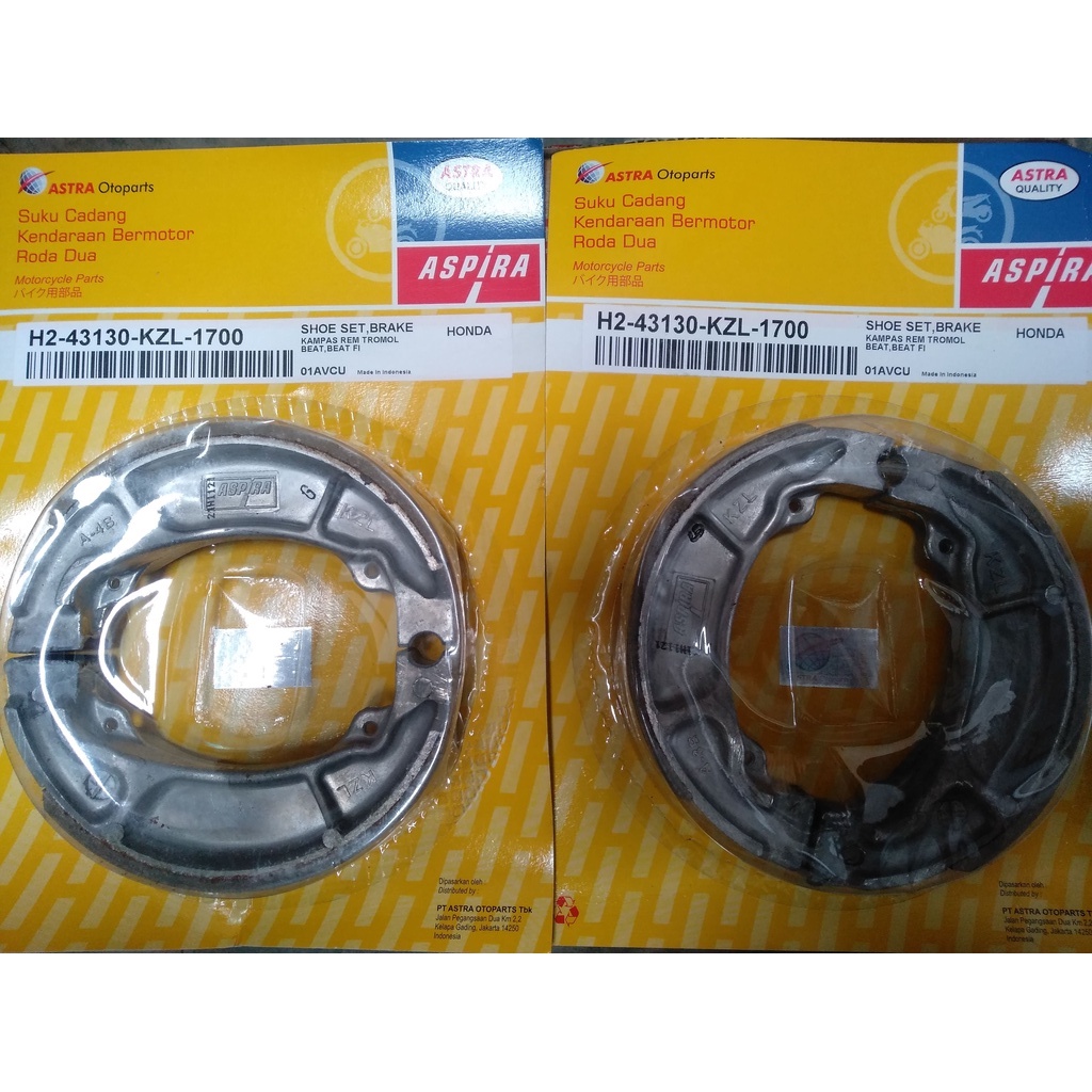 Kampas rem belakang Honda beat Aspira