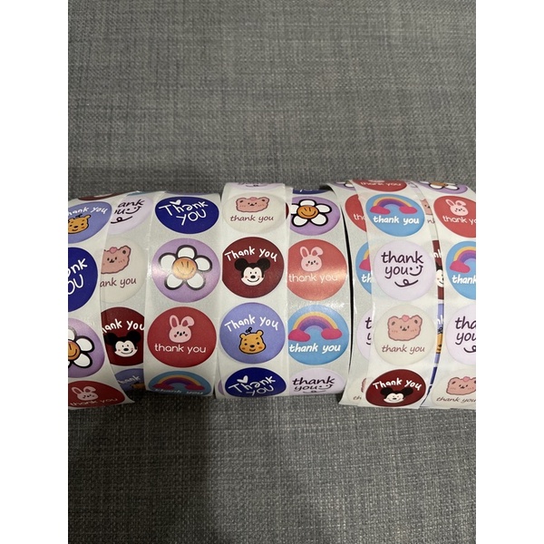 (50pcs) Stiker Thank You Bulat size 2,5cm / Thank You stickers Olshop etc-Ty Mickey etc