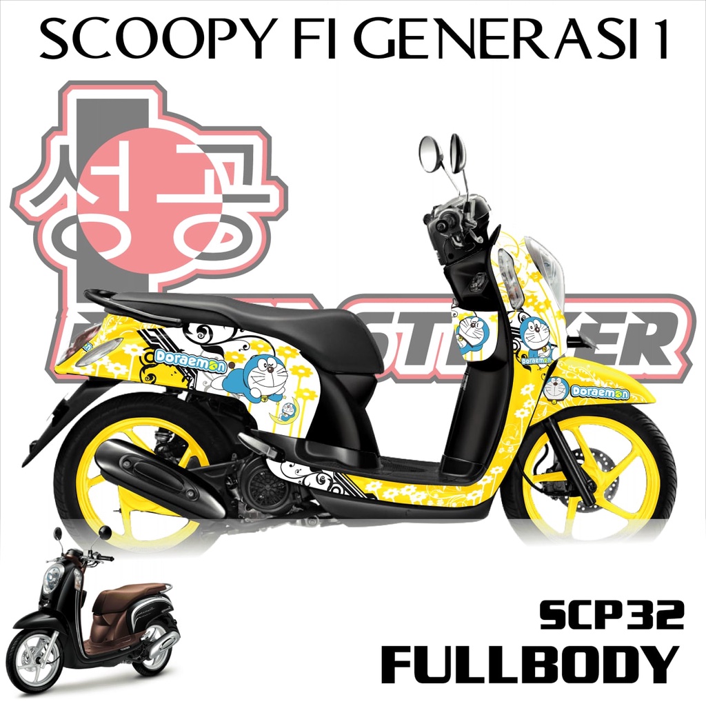 DECAL STICKER SCOOPY FI 2013 2014 2015 2016 DORAEMON FULLBODY  SCP 32