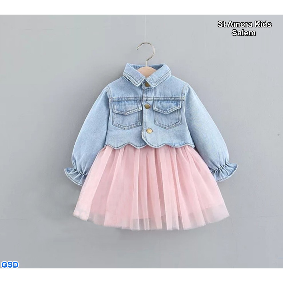 St Amora Kids 3in1/Setelan Jaket Anak Perempuan / Jaket Jeans Anak Kecil /Baju Anak Rok Tutu Premium