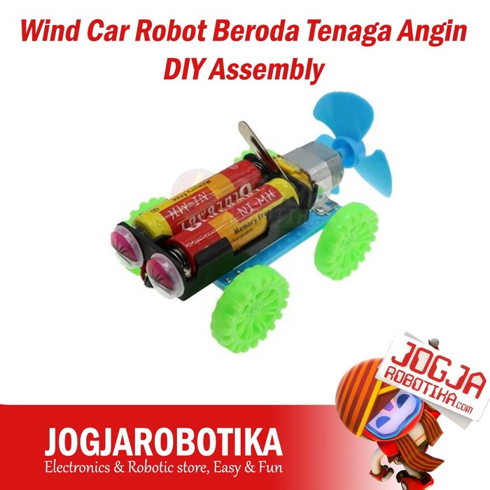 Wind Car DIY Assembly Robot Beroda Tenaga Angin