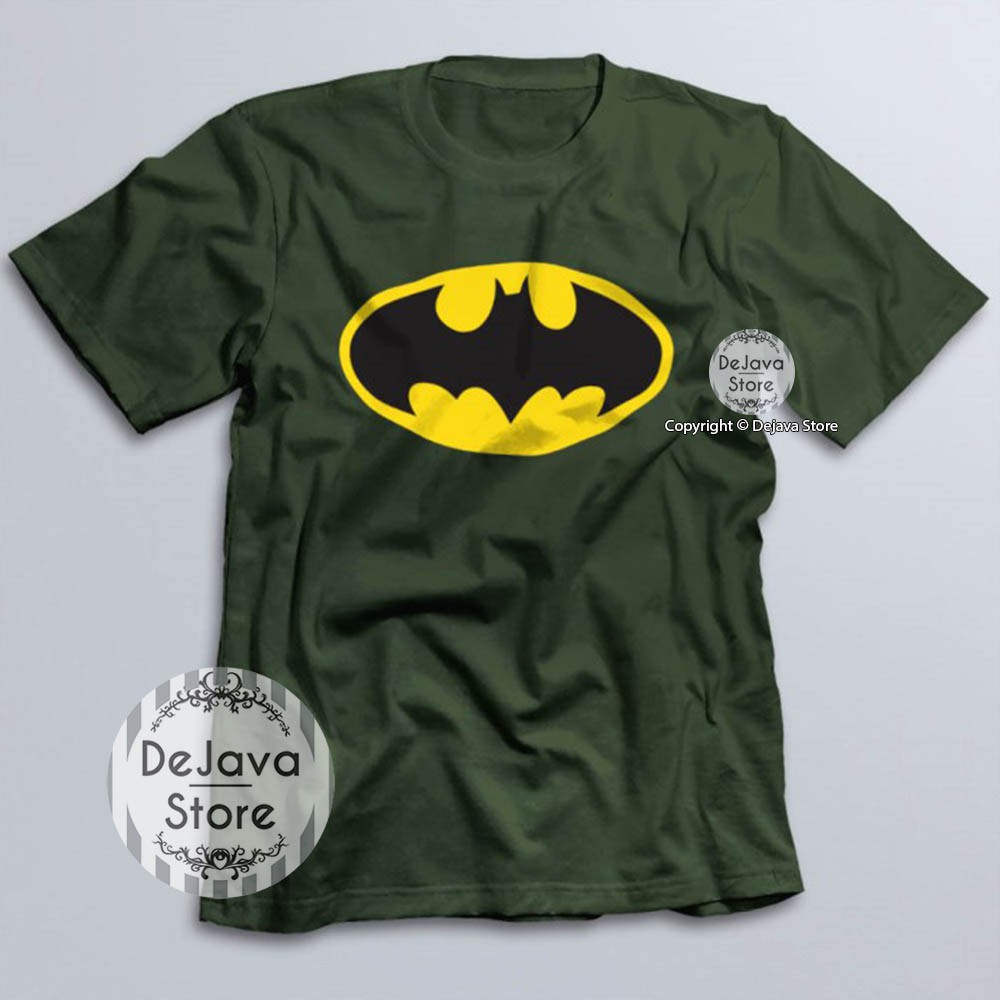 Kaos SUPERHERO BATMAN Baju Tshirt Distro Pria Wanita Unisex Original Cotton Combed 30s Populer | 034-HIJAU ARMY