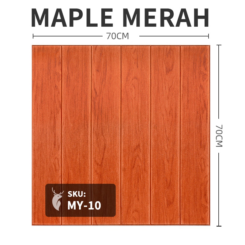 Wallpaper Dinding Foam 3D Kecil Motif Batu Bata/Walpaper Stiker Dinding Dekorasi Kamar Murah 70 x 77 cm best seller-KAYU 3mm MY310