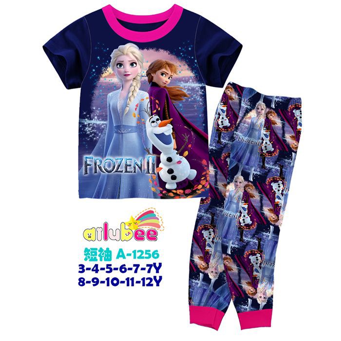 AS Piyama anak tanggung ailubee frozen lilac lengan pendek