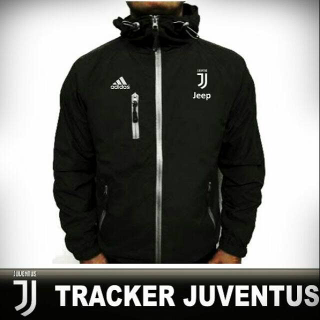 JAKET TRACKER ADIDAS CLUB BOLA JUVENTUS ( HITAM )
