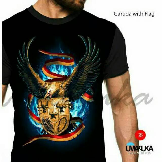 Kaos Umakuka 3d Fullprint Garuda with Flag bendera merah putih Pancasila oblong distro cowok murah