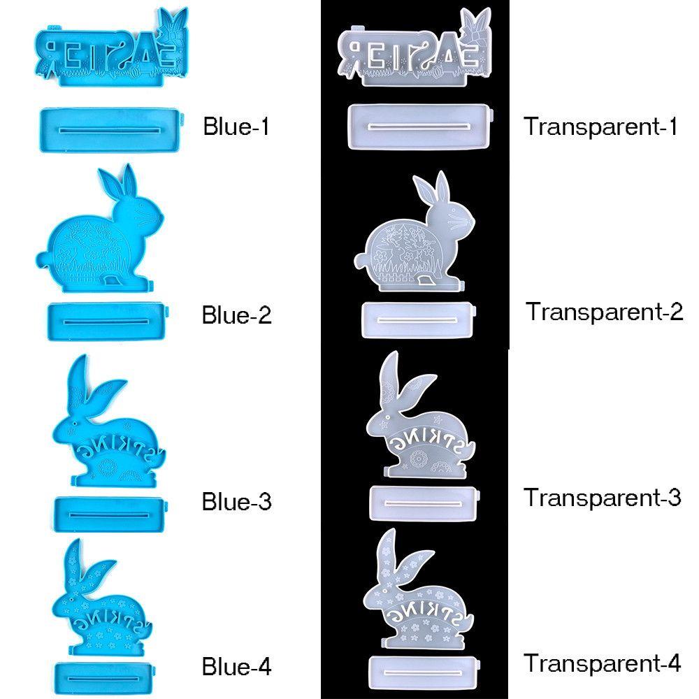 R-flower Easter Bunny Ornaments Mold Anak Hadiah Festival Perlengkapan Resin Stand Liontin Cetakan Silikon