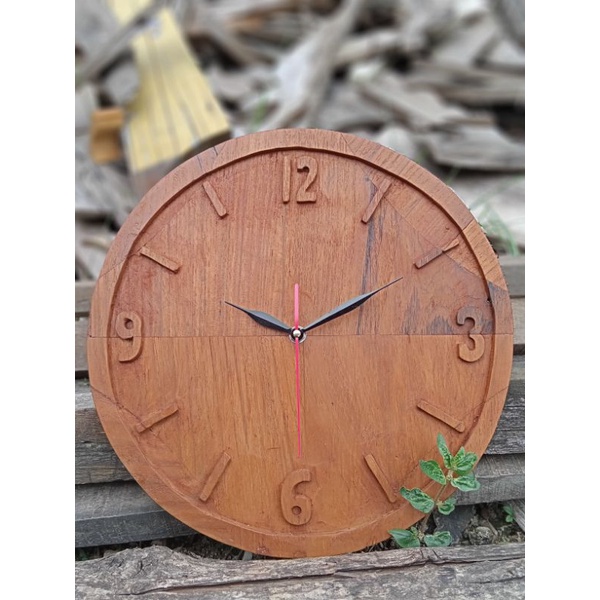 jam dinding kayu jati unik