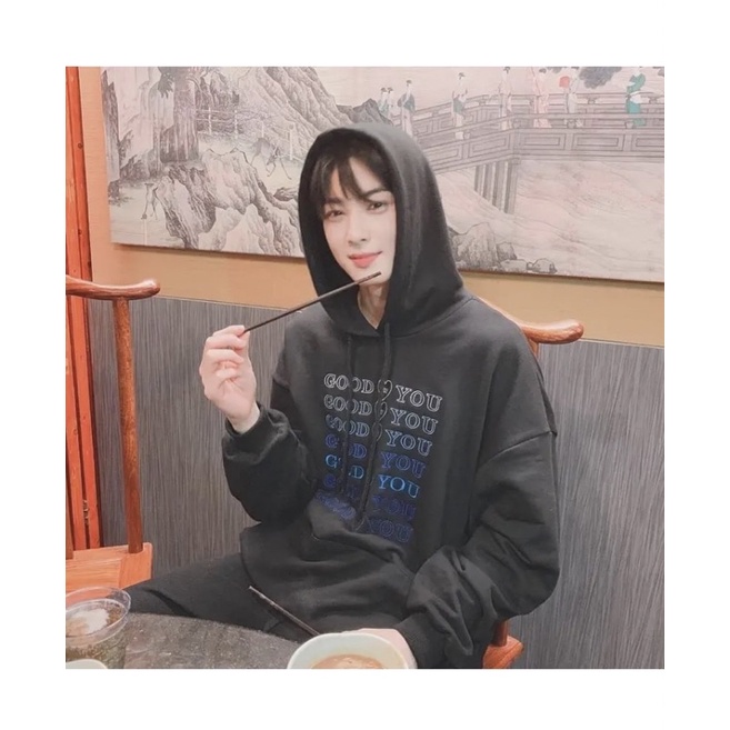 bisa cod| Hoodie cha eun woo astro good print Mustard club good you