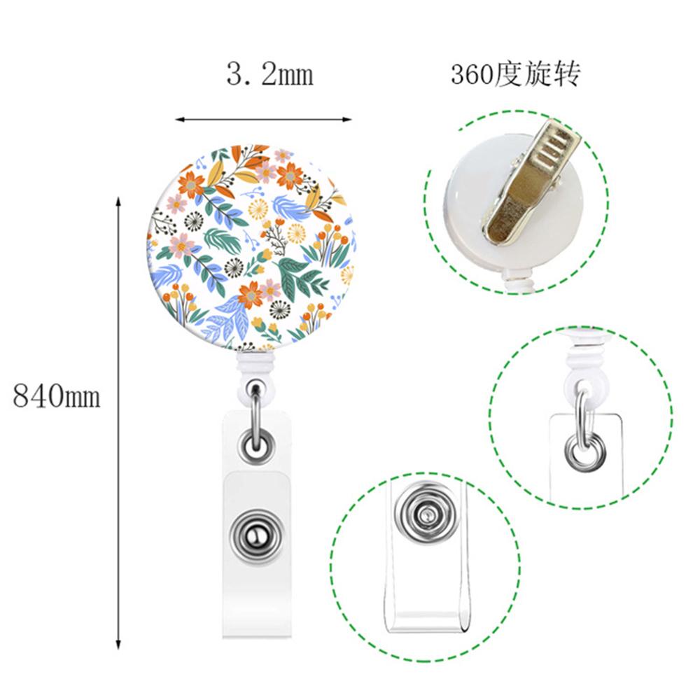 Nickolas1 ID Badge Holder Tahan Lama Motif Kreatif Badge Holder Klip ID Card Name Tag Holder Gantungan Kunci