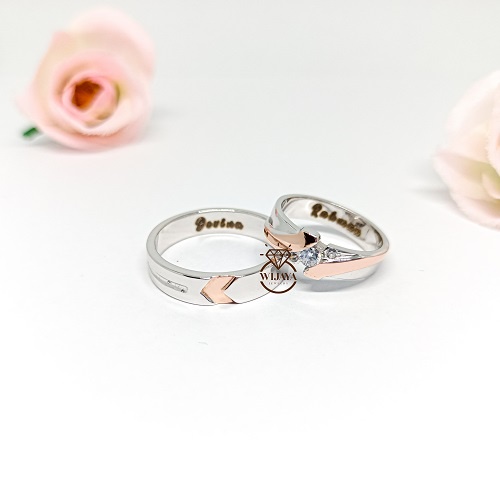 CINCIN NIKAH CUSTOM BERBAHAN PLATINUM DAN EMAS PUTIH