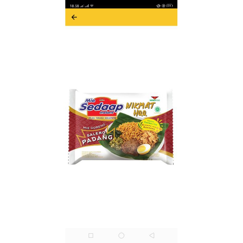 

mie goreng sedaap salero padang