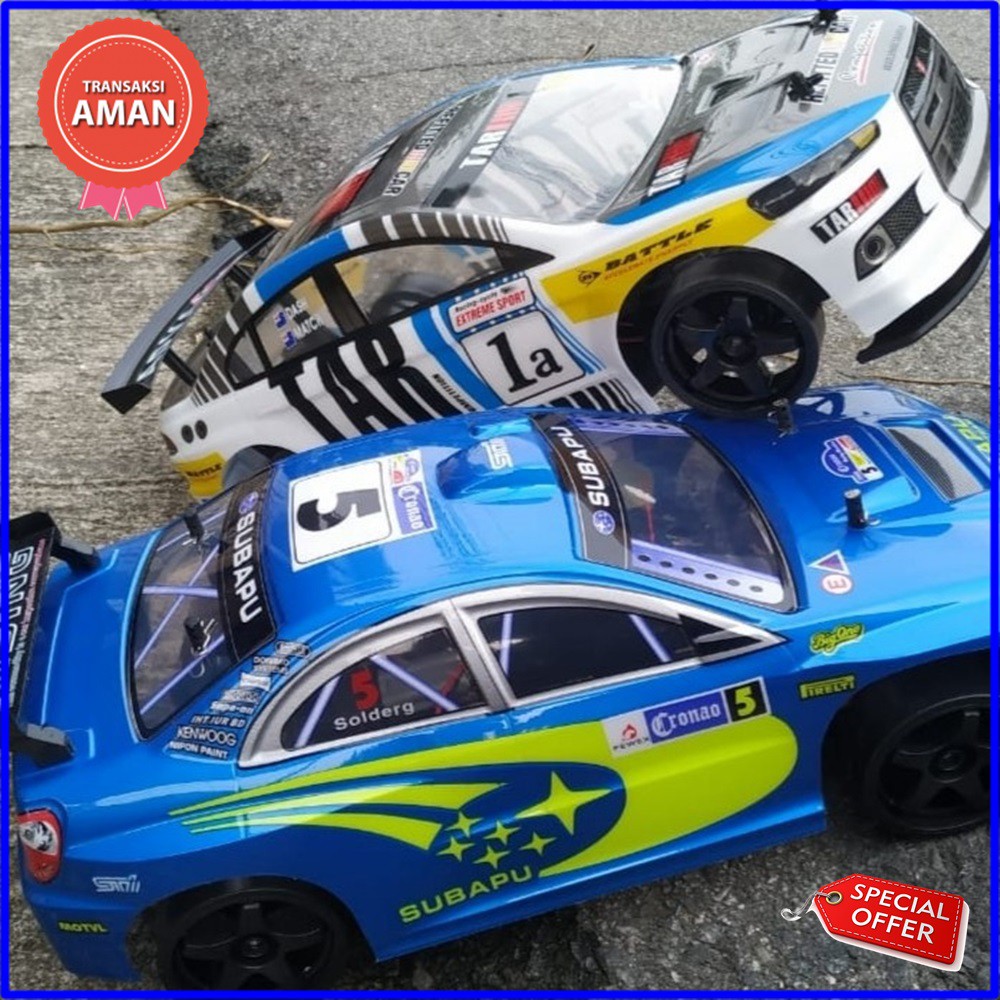 RC sanzuan skala 1:10 mobil rc drift sanzhuan 4WD turbo nos 2.4ghz 2 baterai mobil remot kontrol