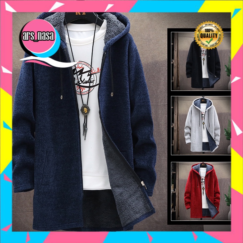 Sweater Pria Import  2021     Pria A Korea Rajutan Cardigan Beludru Tebal Sweater Fashion Sweter Man