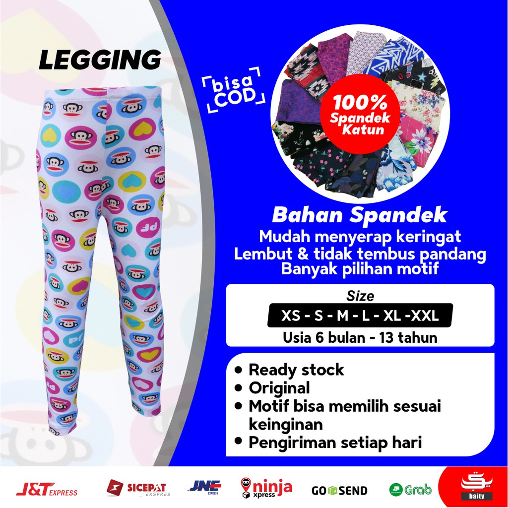 Leging Anak Perempuan Cewek Celana Legging Lejing Anak Bayi Perempuan Sport Spandek Griselda Murah