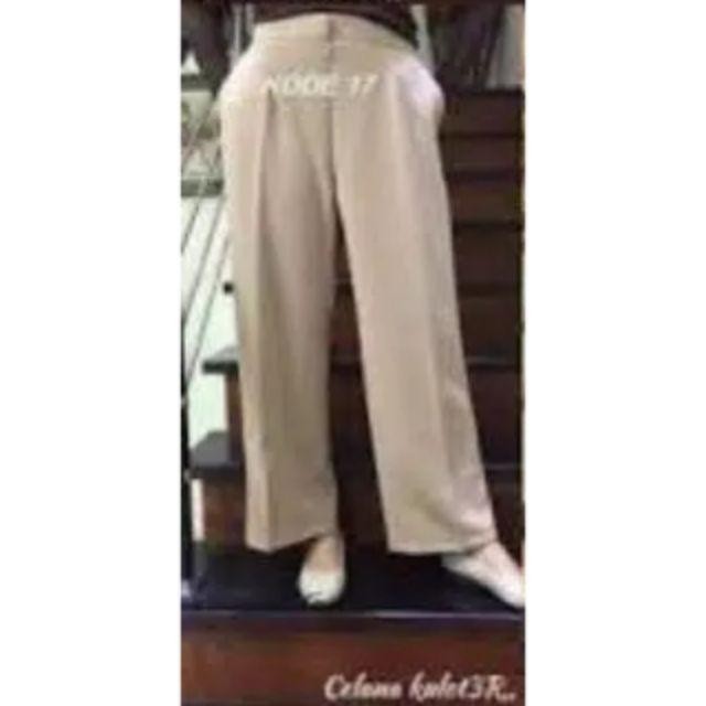 Celana kulot panjang bahan babat-mocca