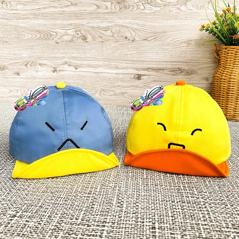 Jocoproduction - Topi Baseball Fashion Hat Anak Bayi Laki-laki & Perempuan Motif Ekspresi Lucu Bordir Emoji Unisex-4