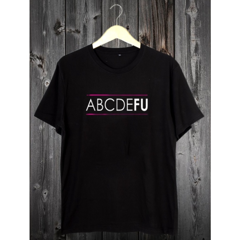 HIPNOP ABCDFU Kaos Sablon T-SHIRT Lengan Pendek Unisex