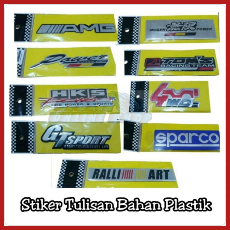 Stiker Tulisan Bahan Plastik