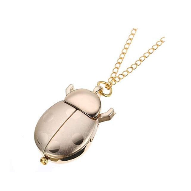CVCV005 Pocket Watch Necklace - Jam Kalung Saku Bug - Emas