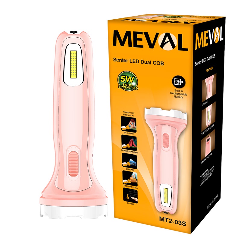 Senter LED 5W Dual COB - Salmon - MEVAL