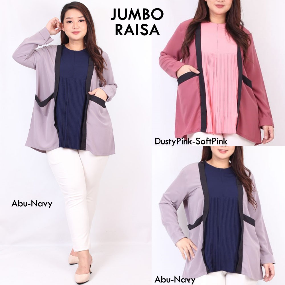 BIGCLO - (COD) LD 120cm Blouse Jumbo Raisa Atasan Wanita Lengan Panjang Bigsize