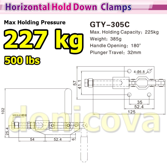 Toggle Clamp Vertical GH 305C GTY 305 C setara WIPRO 932 227kg