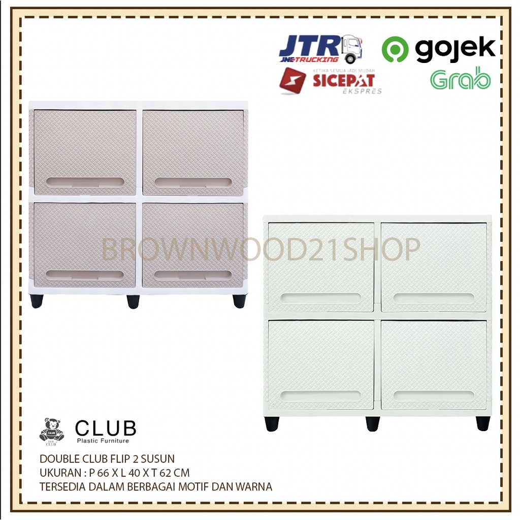 LEMARI PLASTIK 2 SUSUN CLUB / DOUBLE CLUB FLIP 2 SUSUN / LACI PLASTIK CLUB 2 SUSUN MURAH / LACI PLAS