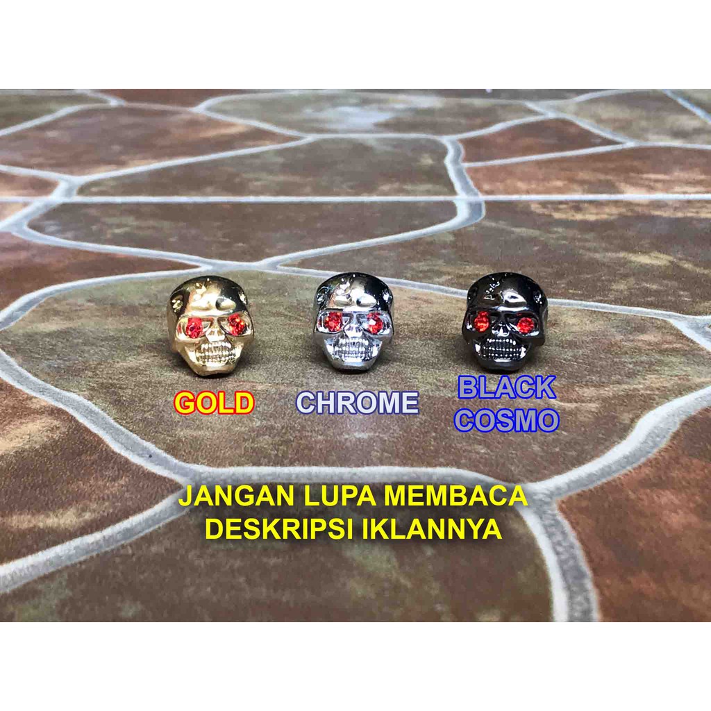 Skull Guitar Knob Tengkorak Logam Locking Screw Kunci L Potensio Volume Tone Gitar Elektrik Bass