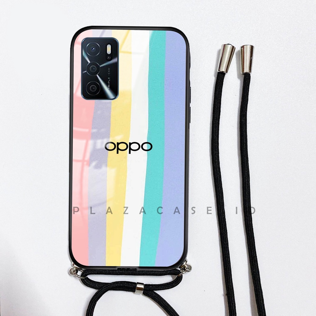 Softcase Glass Kaca + Tali - K108 -  For Oppo A54 A16 A15 A5S RENO 5 RENO 5F RENO 6 - Case Lucu - Case Oppo A54 - Casing Hp Oppo A16 - Casing Hp Oppo A15 - Kesing Oppo A5S - Softcase RENO 5 - Casing RENO 5F - Sarung Hp RENO 6 4G - Case A54 - Plazacase