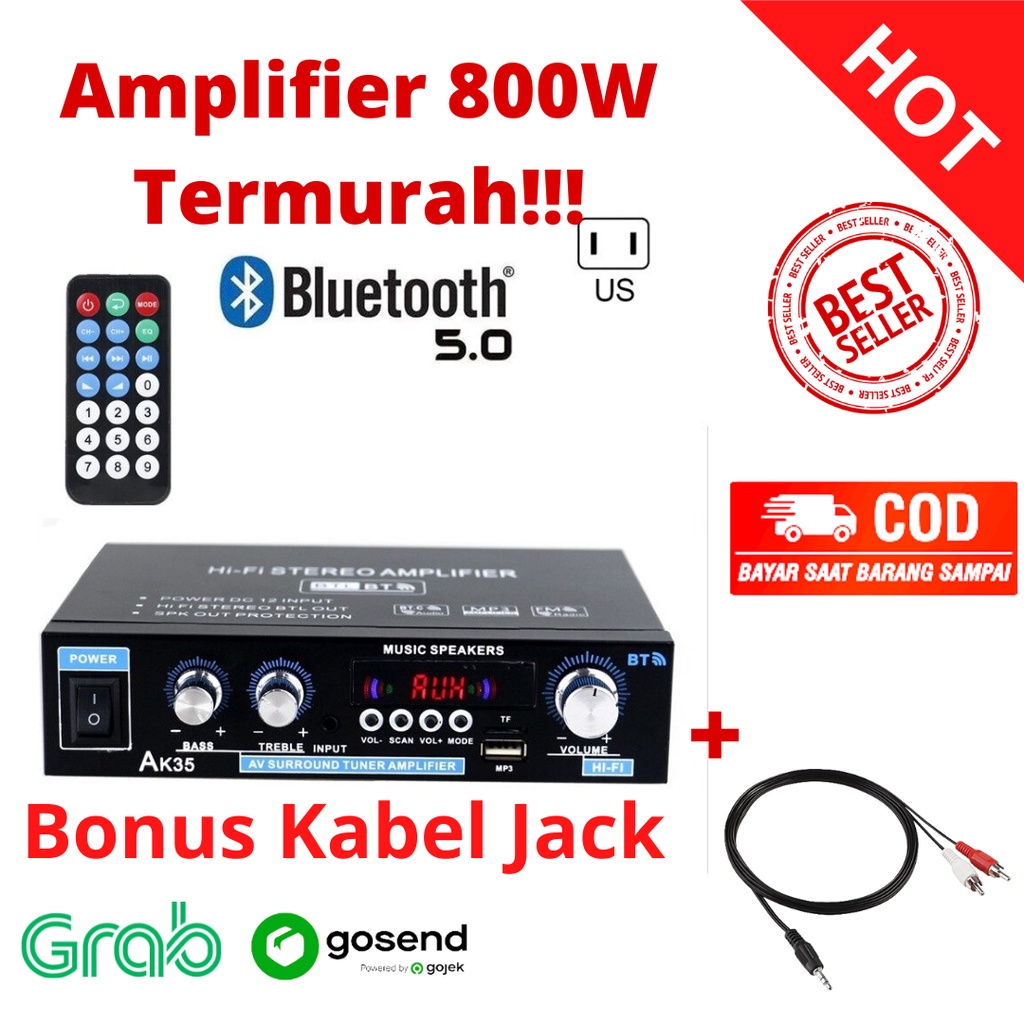 Power Amplifier Mobil 800W - Amplifier Bluetooth - amplifier mini - amplifier subwoofer - power amplifier rakitan