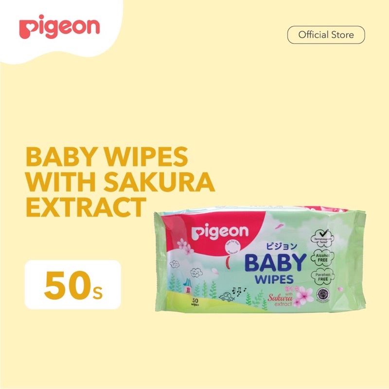 PIGEON Baby Wipes Sakura 50's Pigeon Tissue Tisu Basah Bayi No Alkohol