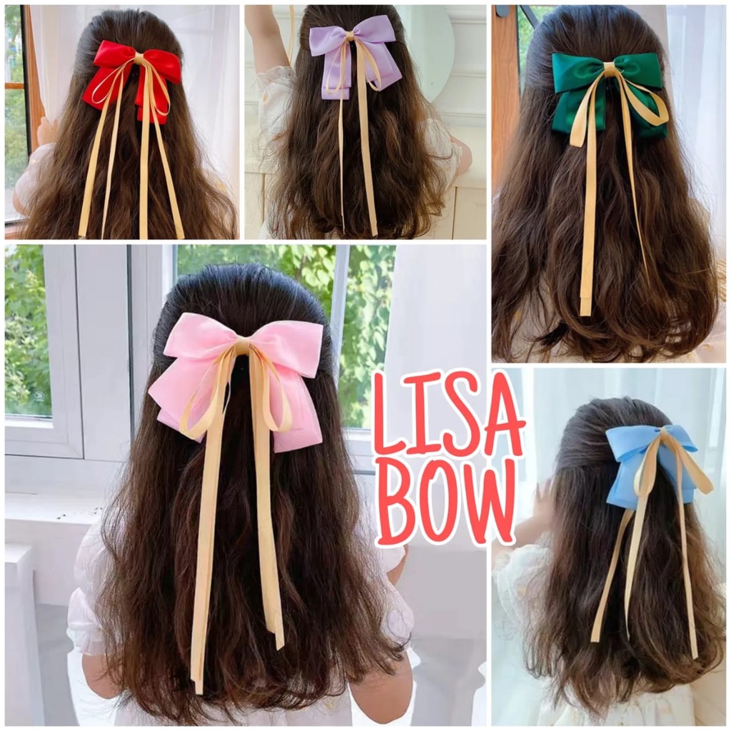 LISA BOW JEPIT RAMBUT PITA ANAK CEWEK KOREA IMPORT PERNAH PERNIK FASHION AKSESORIS LUCU