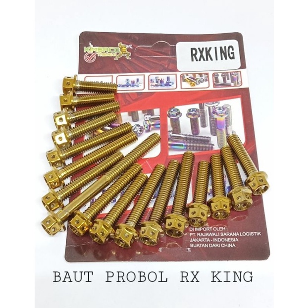 Set baut blok kalter RX KING Probolt stainless original thailand set 17 pest kiri/kanan heng probol