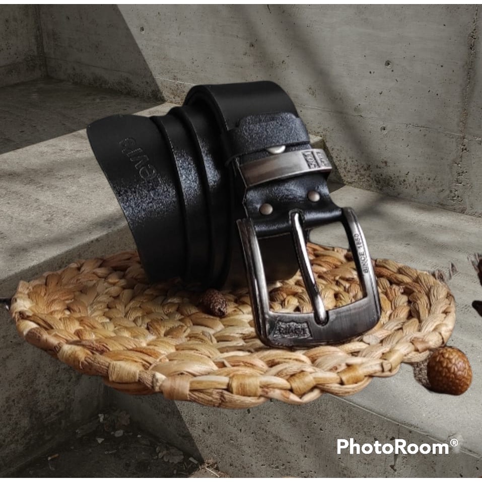 ikat pinggang kulit selapis / sabuk kulit asli / ikat pinggang kulit pria / ikat pinggang kulit