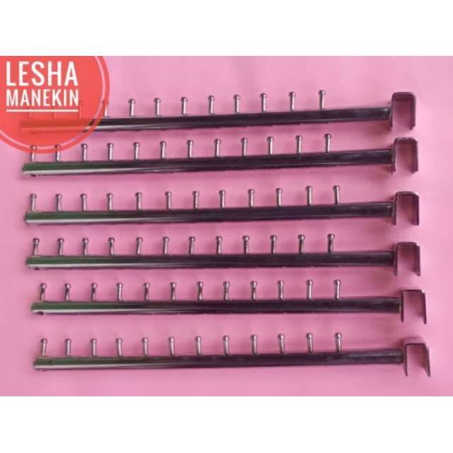 Hanger Suling Cantol 12 titik - Gantungan Baju Seruling Cantol 12 sekat per biji