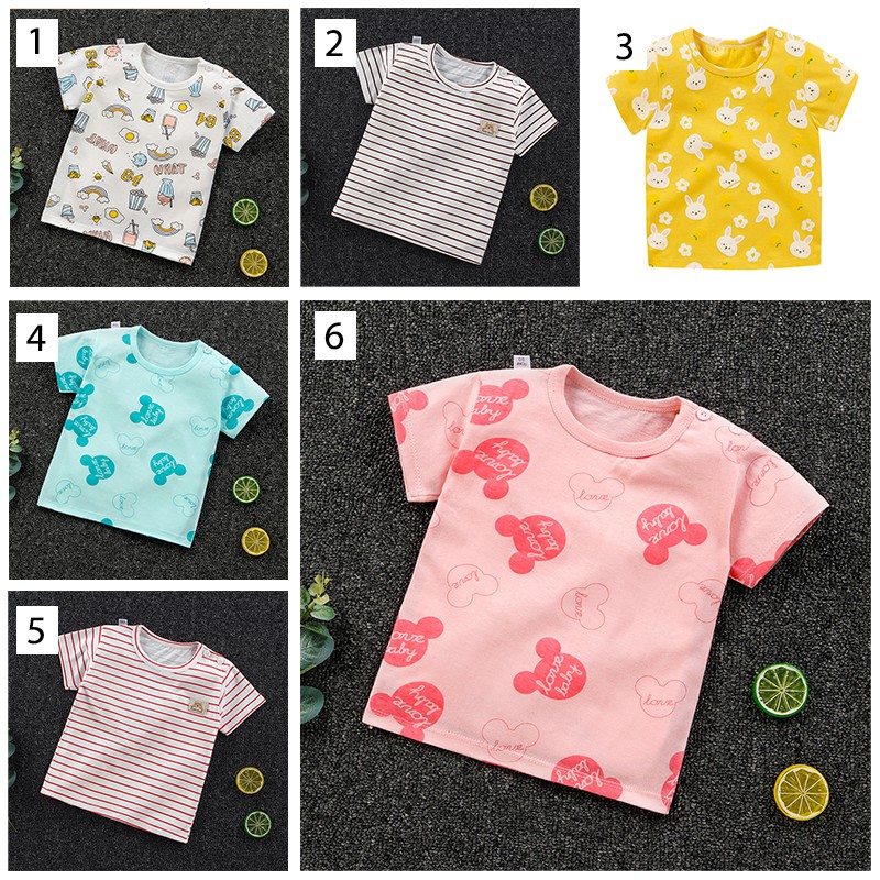 PREMIUM Baju Bayi Kaos Anak Lengan Pendek Laki Perempuan COD Sweater Piyama Import Unisex Katun Kaus