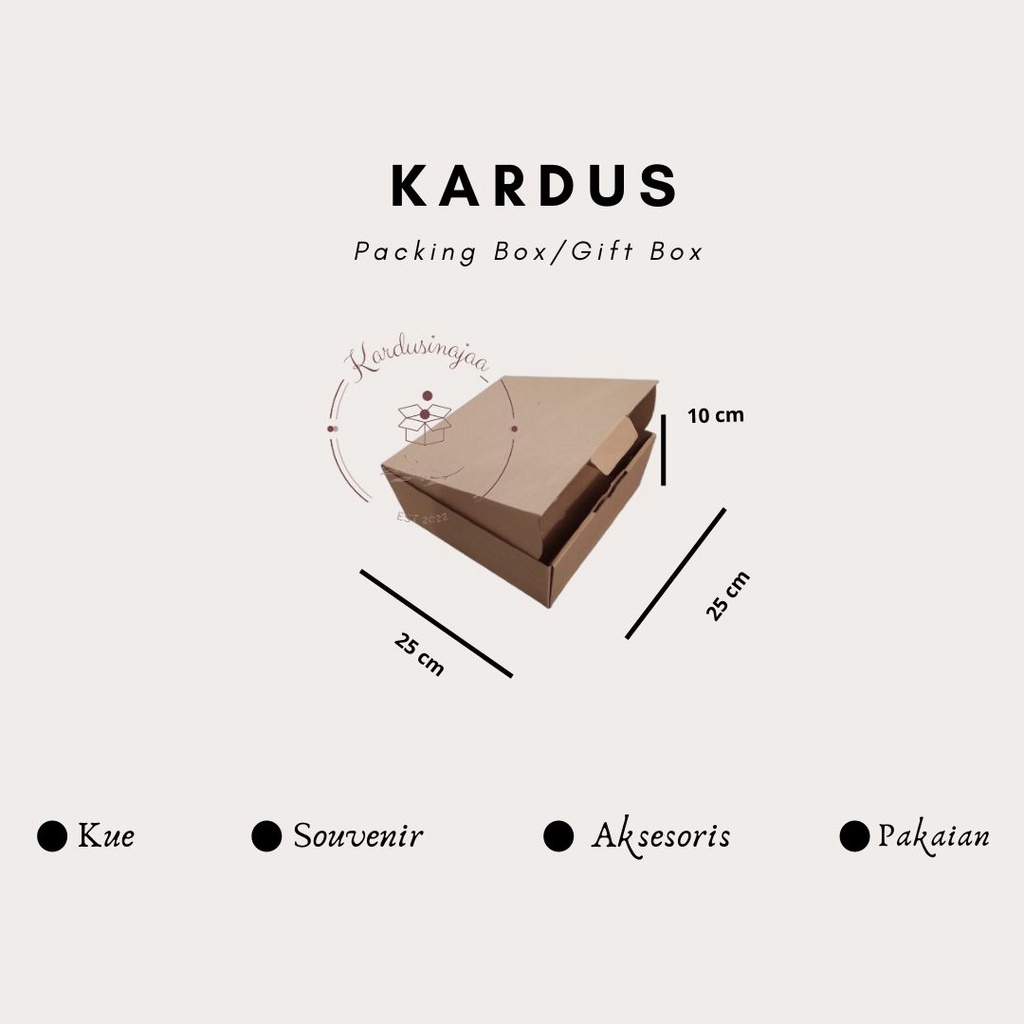 

KARDUS GIFT BOX PACKING KOTAK 25X25X10 DIE CUT EASY USAGE