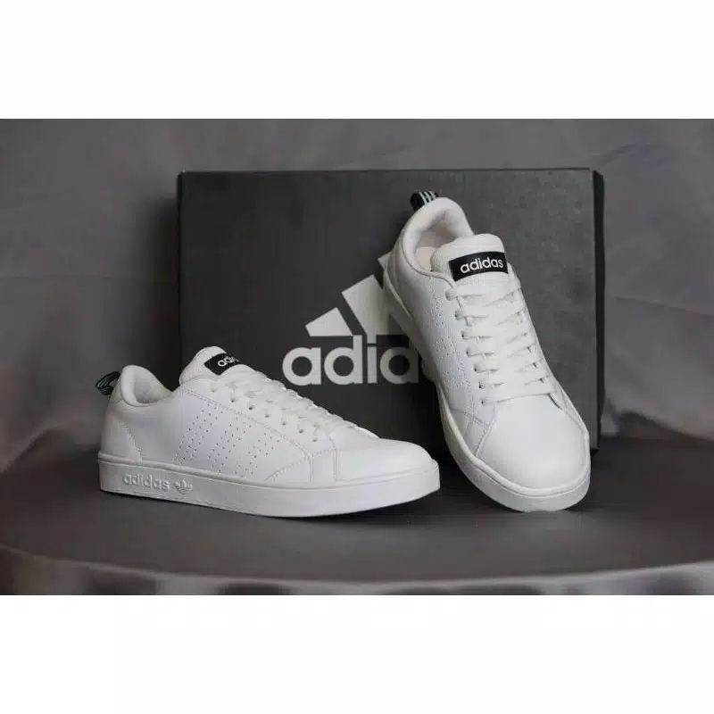 white leather adidas