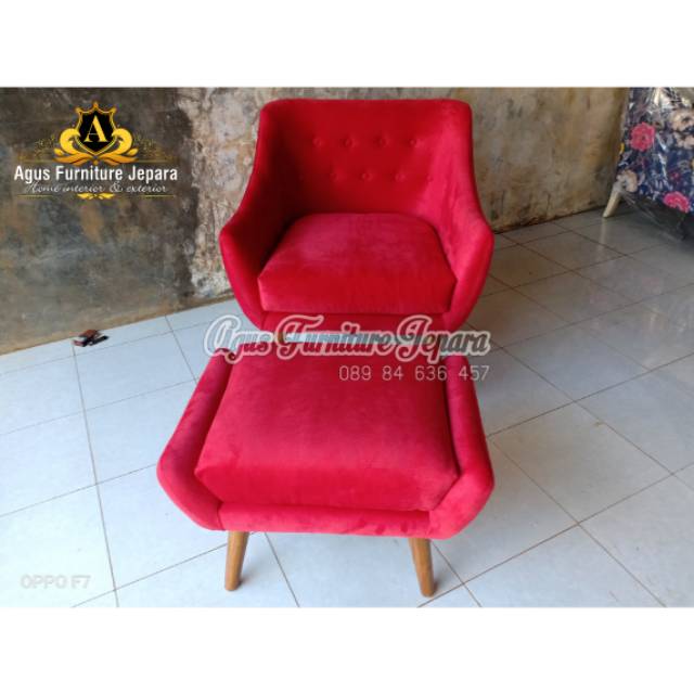 SOFA SET RETRO JATI BLUDRU (kursi sofa santai sofa malas soft bludru )