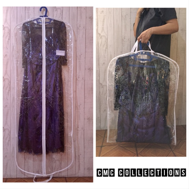 Cover tas gaun plastik mika / sarung tas baju pengantin / cover gantungan gaun / pelindung baju gaun