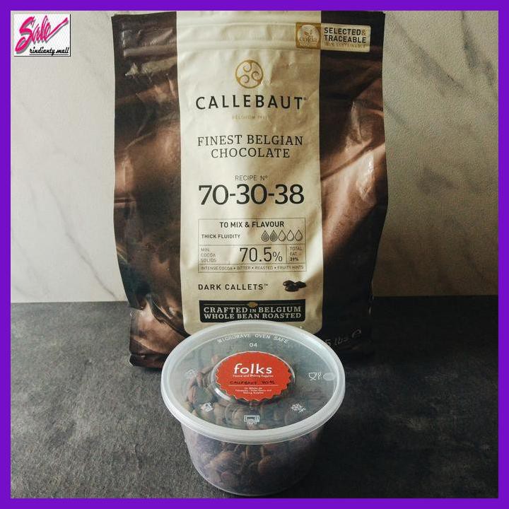 

SAKMACOKLAT- CALLEBAUT 70% BELGIAN DARK CHOCOLATE CALLETS REPACK 200 GRAM -MAKANAN-MINUMAN.