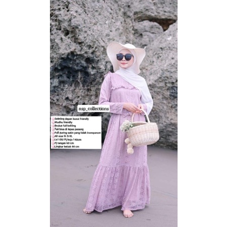 Gamis kondangan brokat mewah busui friendly terbaru