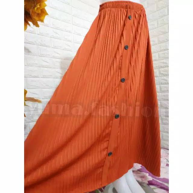 Aulia - Rok Plisket Kancing Premium Jumbo//Rok plisket Kancing