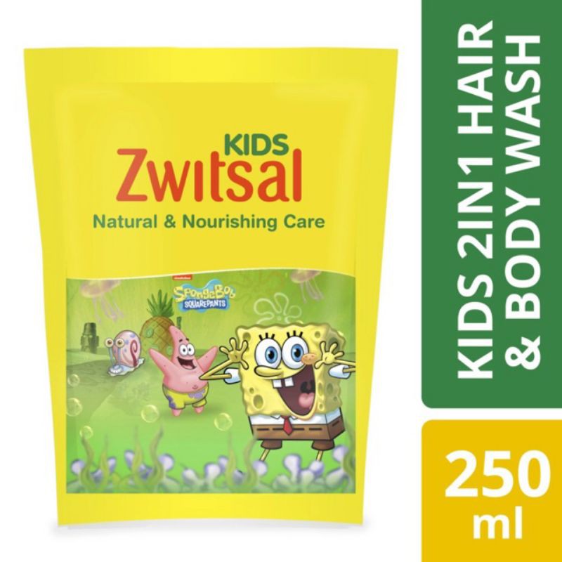 New!! Zwitsal Kids 2 In 1 Hair &amp; Body Wash 250 ml REFILL