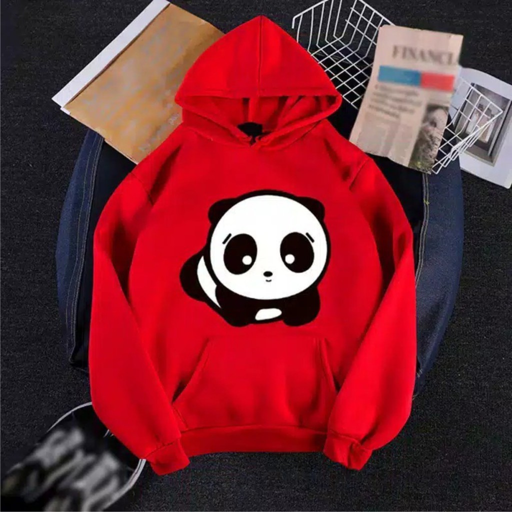 FenishaStore Sweater Hoodie Wanita Kekinian Kantong Depan PANDA BLOK Bisa Bayar Ditempat COD