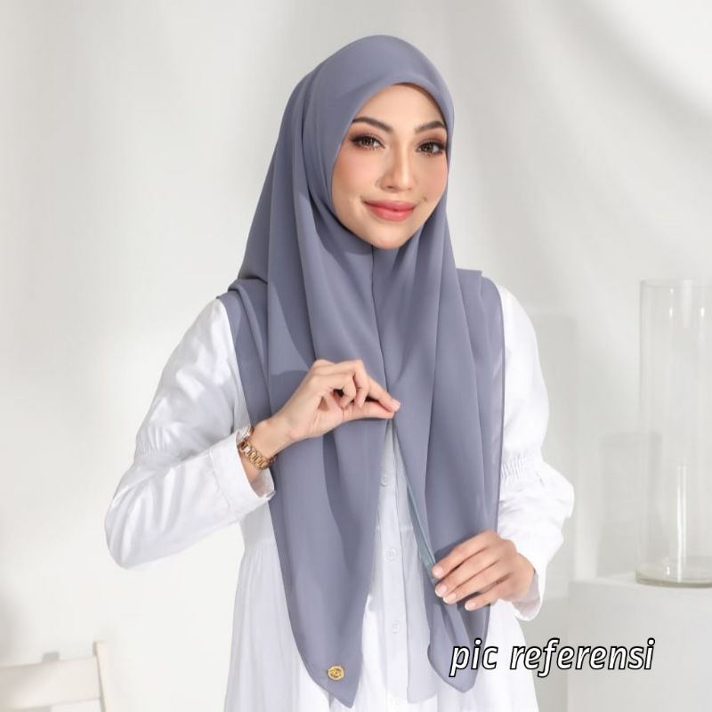 Reyyan Zipper Size Standar 120x120cm . Hijab Instan bahan babydoll