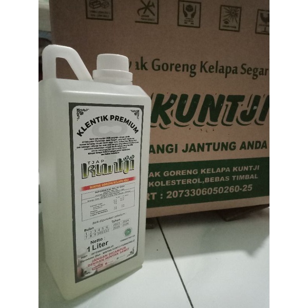 

minyak goreng kelapa segar1 ltr premium /Rbd/minyak diet, /minyak klentik tjap kuntji