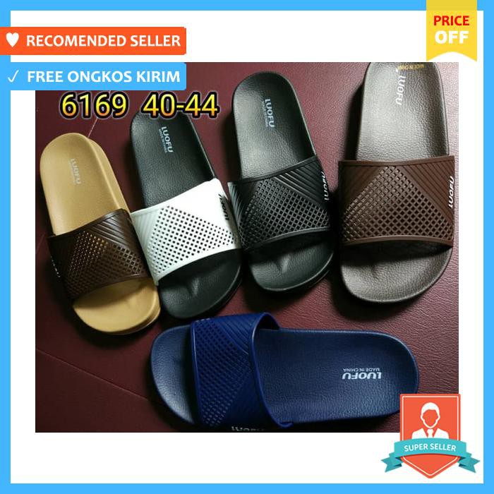 E6169K4F Sandal Pria Luofu Karet Import Sendal Cowok - Sepatu Pria