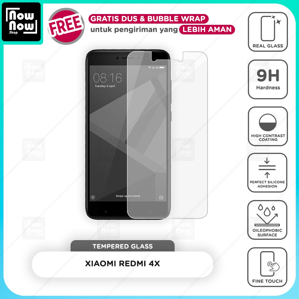 Tempered Glass Anti Gores Xiaomi Redmi 4X Screen Guard Protector 9H Kaca Temperglass